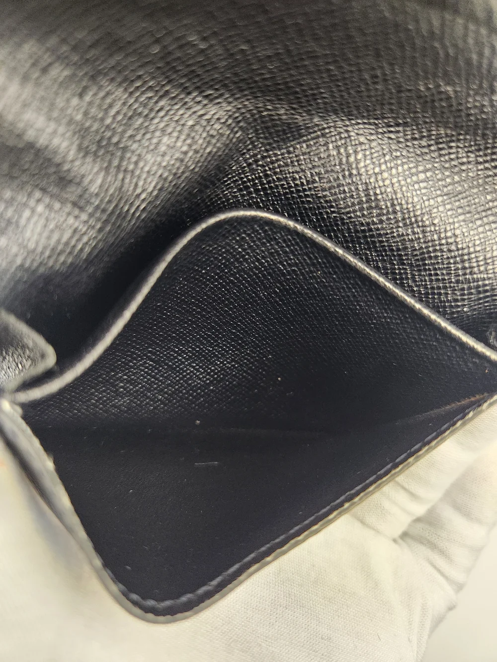 Louis Vuitton Black Taiga Leather Envelope Card Holder Wallet With Dustpouch